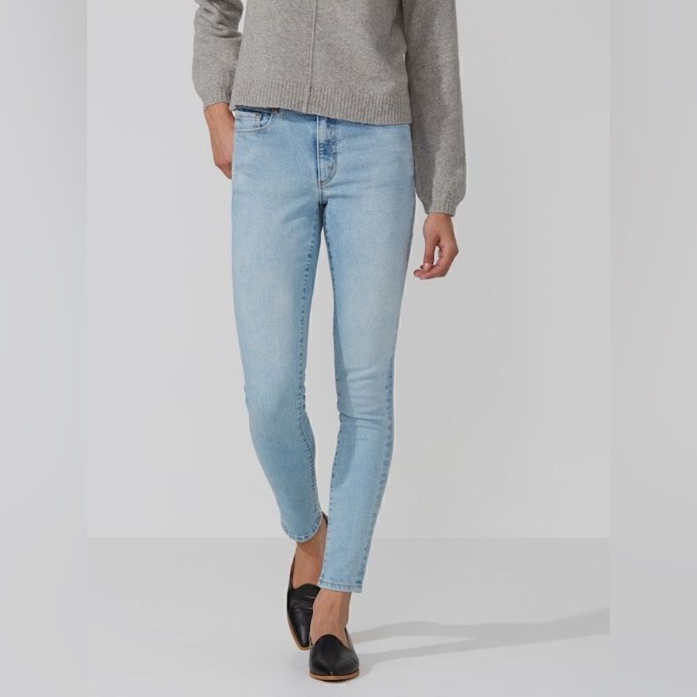 Frank and Oak High Waisted Debbie Skinny Fit Jeans - Light Washed Size 23